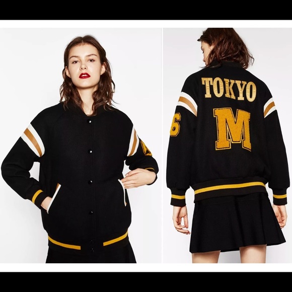 zara varsity bomber jacket